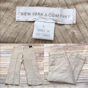 NWT Size 6 NY & Co Straight Leg Cuffed Capri Pants